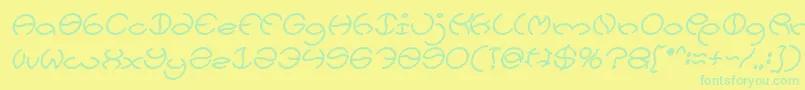 KRISTINA Bold Italic Font – Green Fonts on Yellow Background