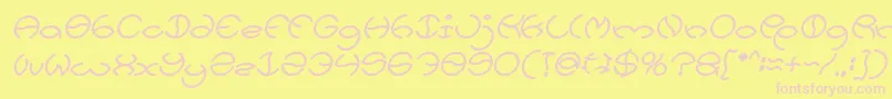 KRISTINA Bold Italic Font – Pink Fonts on Yellow Background