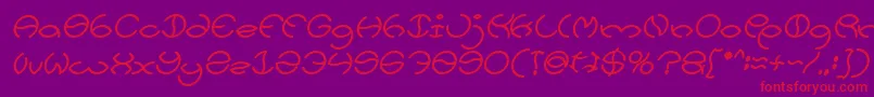 KRISTINA Bold Italic-Schriftart – Rote Schriften auf violettem Hintergrund