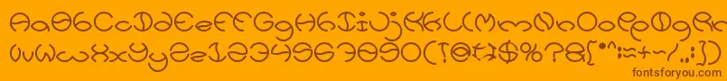 KRISTINA Bold-Schriftart – Braune Schriften auf orangefarbenem Hintergrund