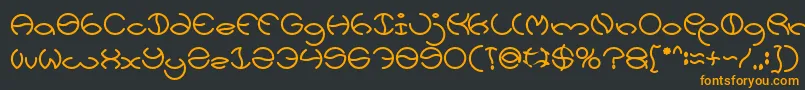 Fonte KRISTINA Bold – fontes laranjas em um fundo preto