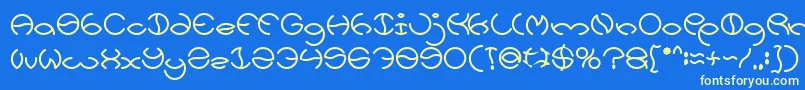 KRISTINA Bold-Schriftart – Gelbe Schriften auf blauem Hintergrund
