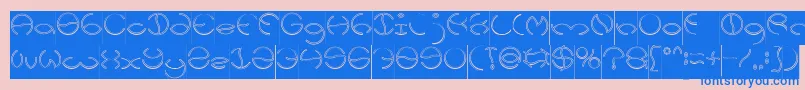 KRISTINA Hollow Inverse-Schriftart – Blaue Schriften auf rosa Hintergrund