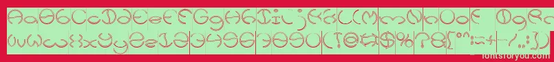 KRISTINA Hollow Inverse Font – Green Fonts on Red Background