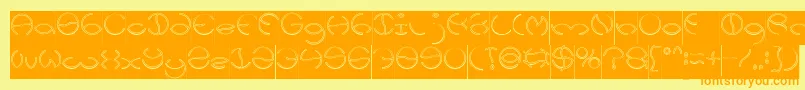 KRISTINA Hollow Inverse Font – Orange Fonts on Yellow Background