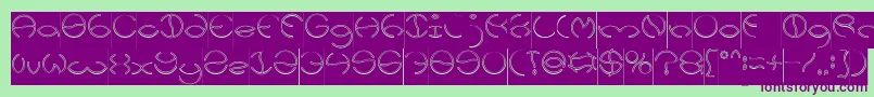 KRISTINA Hollow Inverse Font – Purple Fonts on Green Background