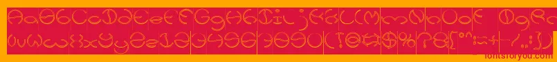 KRISTINA Hollow Inverse Font – Red Fonts on Orange Background