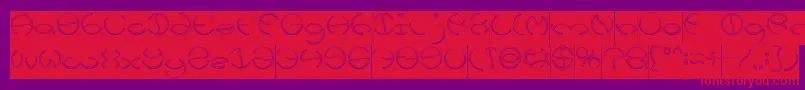 KRISTINA Hollow Inverse Font – Red Fonts on Purple Background