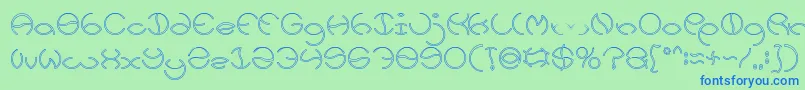 KRISTINA Hollow Font – Blue Fonts on Green Background