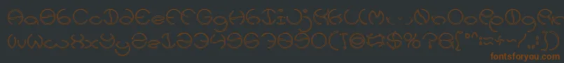 KRISTINA Hollow-fontti – ruskeat fontit mustalla taustalla