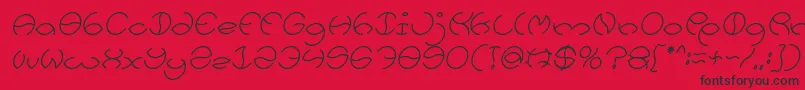 Fonte KRISTINA Italic – fontes pretas em um fundo vermelho