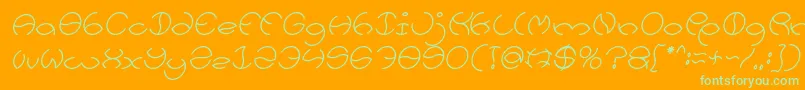 KRISTINA Italic-Schriftart – Grüne Schriften auf orangefarbenem Hintergrund