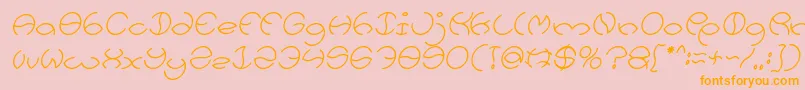 Fonte KRISTINA Italic – fontes laranjas em um fundo rosa