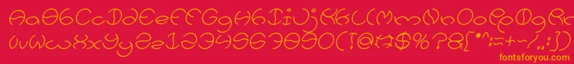 fuente KRISTINA Italic – Fuentes Naranjas Sobre Fondo Rojo