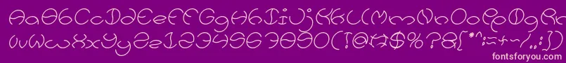 Fonte KRISTINA Italic – fontes rosa em um fundo violeta