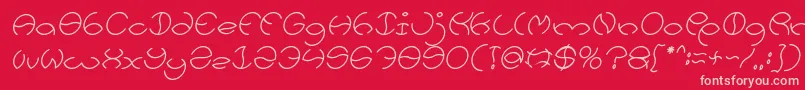 KRISTINA Italic Font – Pink Fonts on Red Background