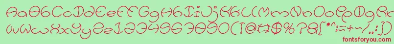 Czcionka KRISTINA Italic – czerwone czcionki na zielonym tle