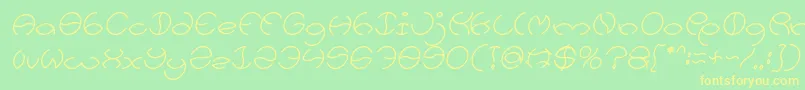 KRISTINA Italic Font – Yellow Fonts on Green Background