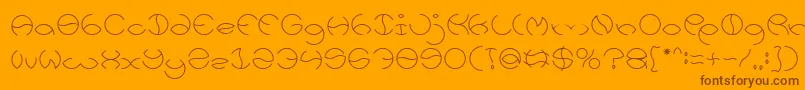 KRISTINA Light Font – Brown Fonts on Orange Background