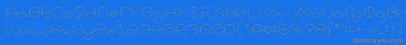 フォントKRISTINA Light – 青い背景に灰色の文字