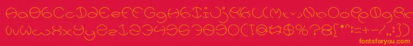 KRISTINA Light-Schriftart – Orangefarbene Schriften auf rotem Hintergrund