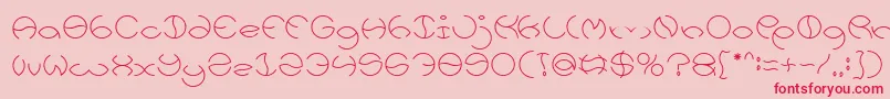 KRISTINA Light Font – Red Fonts on Pink Background