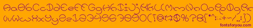 KRISTINA Font – Purple Fonts on Orange Background