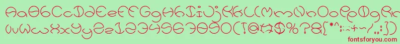 Fonte KRISTINA – fontes vermelhas em um fundo verde