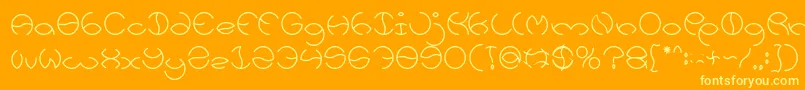 KRISTINA-Schriftart – Gelbe Schriften auf orangefarbenem Hintergrund