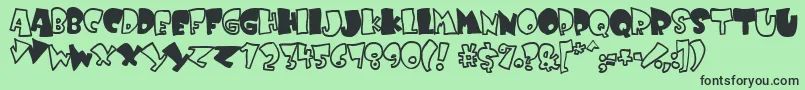 KRUFFY   Font – Black Fonts on Green Background