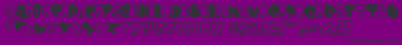 fuente KRUFFY   – Fuentes Negras Sobre Fondo Morado