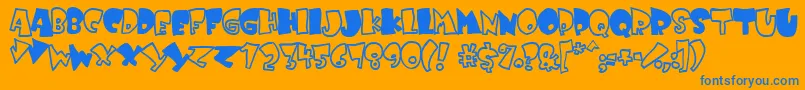 KRUFFY   Font – Blue Fonts on Orange Background