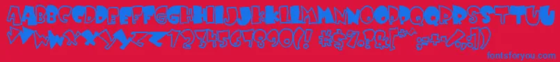 KRUFFY   Font – Blue Fonts on Red Background