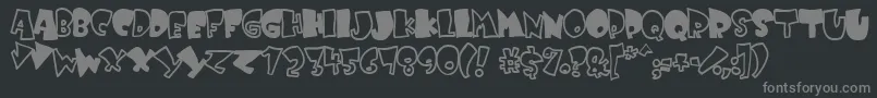 フォントKRUFFY   – 黒い背景に灰色の文字