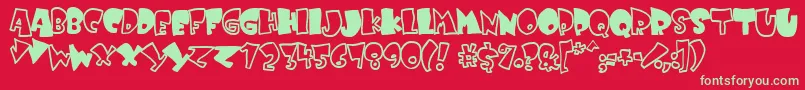 KRUFFY   Font – Green Fonts on Red Background