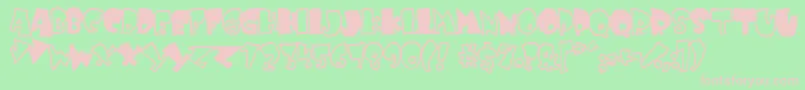 KRUFFY  -fontti – vaaleanpunaiset fontit vihreällä taustalla