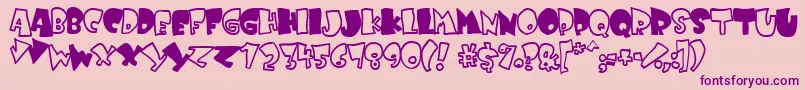 KRUFFY  -Schriftart – Violette Schriften auf rosa Hintergrund