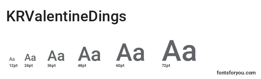 Größen der Schriftart KRValentineDings (132029)
