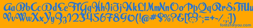 MilkScriptAlternate Font – Blue Fonts on Orange Background