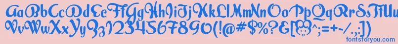 フォントMilkScriptAlternate – ピンクの背景に青い文字