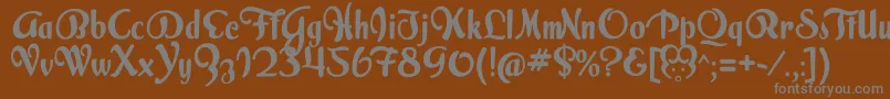 フォントMilkScriptAlternate – 茶色の背景に灰色の文字