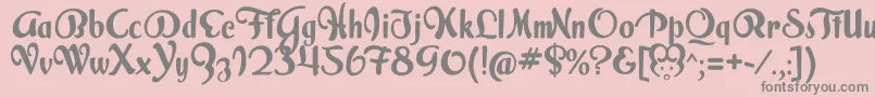 フォントMilkScriptAlternate – ピンクの背景に灰色の文字