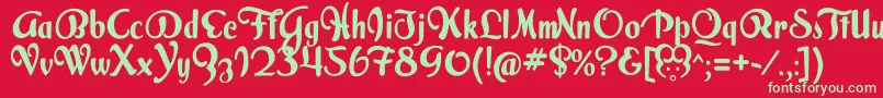 フォントMilkScriptAlternate – 赤い背景に緑の文字