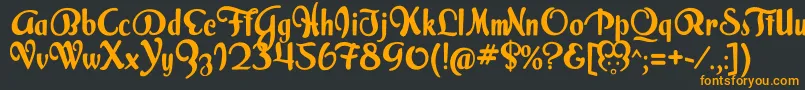 フォントMilkScriptAlternate – 黒い背景にオレンジの文字