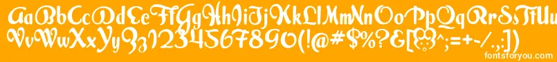 フォントMilkScriptAlternate – オレンジの背景に白い文字