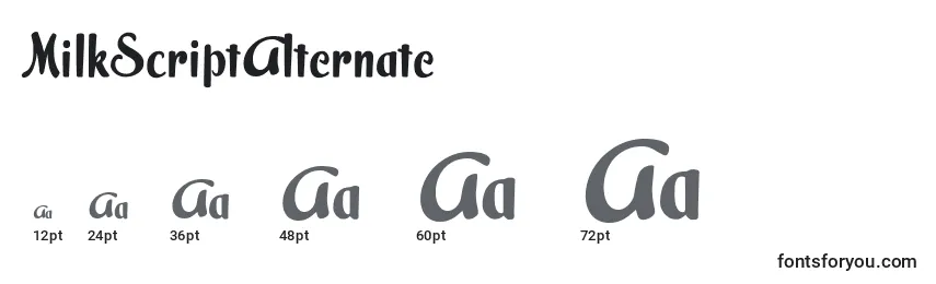 MilkScriptAlternate Font Sizes