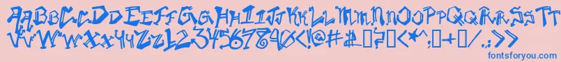 krylg    Font – Blue Fonts on Pink Background