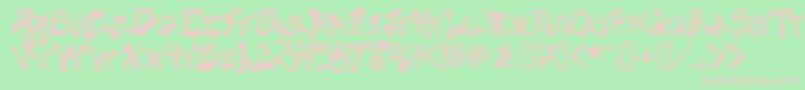 Шрифт krylg    – розовые шрифты на зелёном фоне