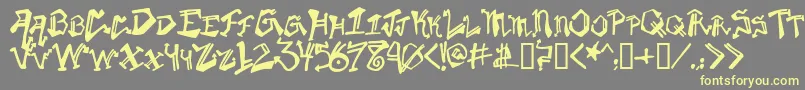 krylg   -Schriftart – Gelbe Schriften auf grauem Hintergrund