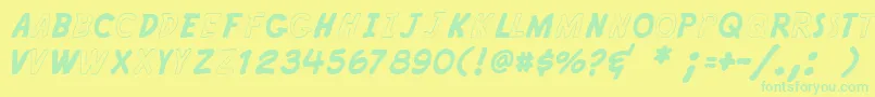 KRYPTOSCRIPTO Font – Green Fonts on Yellow Background